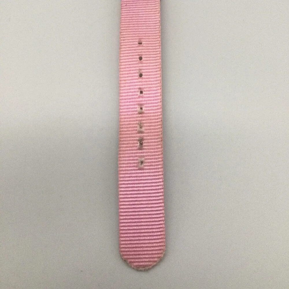 TOKYObay Womens Watch 32mm Pink Dial Nylon CRACKED CRYSTAL New Battery
